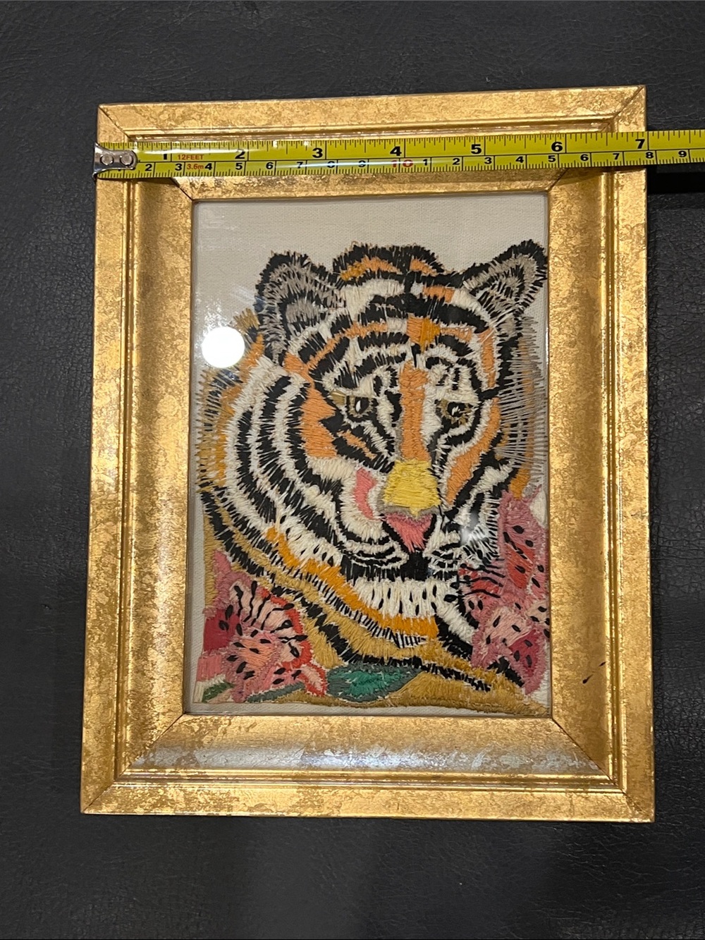 Vintage Tiger Portrait Embroidery Art Framed - Picture 8 of 9
